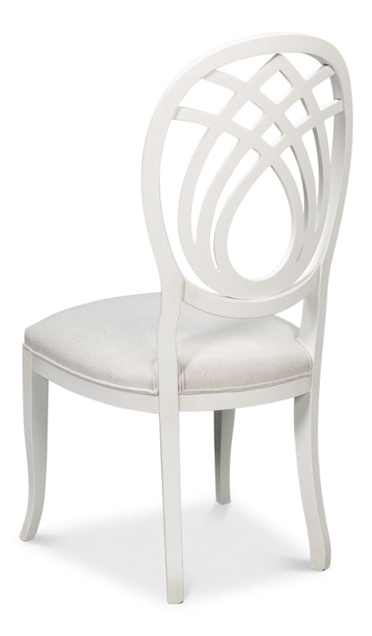 Goccia Side Chair Cortina White Crema