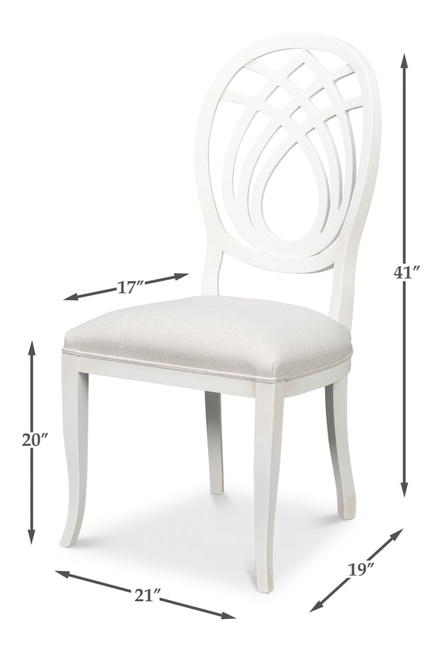 Goccia Side Chair Cortina White Crema