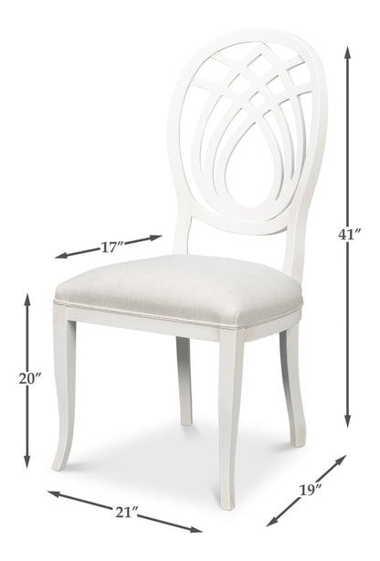Goccia Side Chair Cortina White Crema