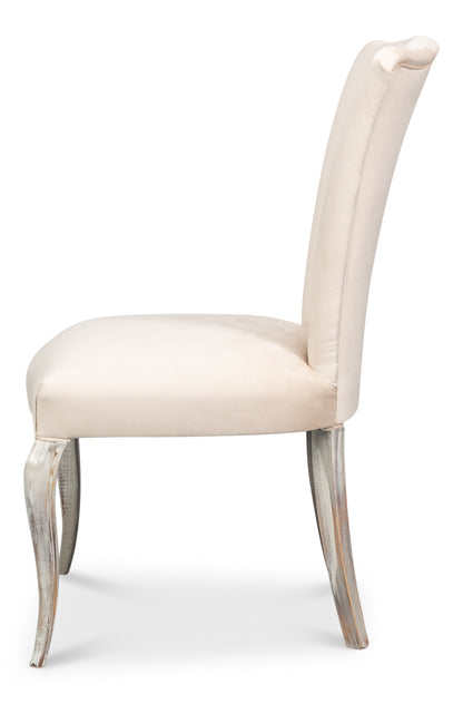 Side Chair Grey Oak Taupe Velvet