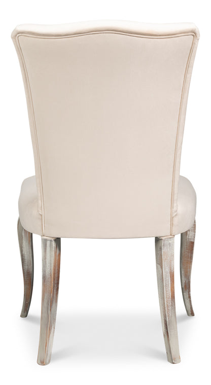 Side Chair Grey Oak Taupe Velvet