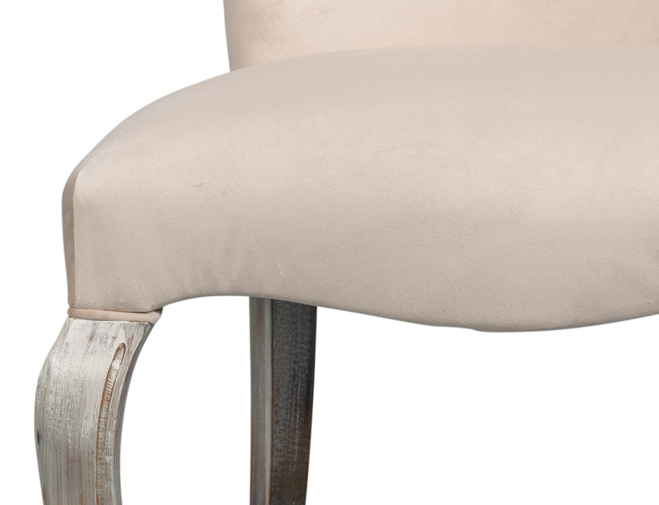 Side Chair Grey Oak Taupe Velvet