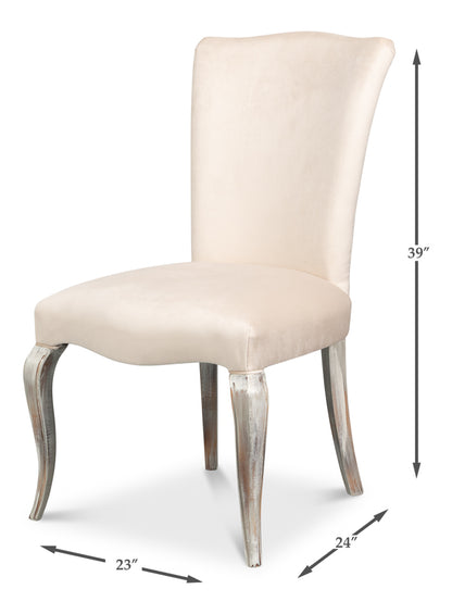Side Chair Grey Oak Taupe Velvet