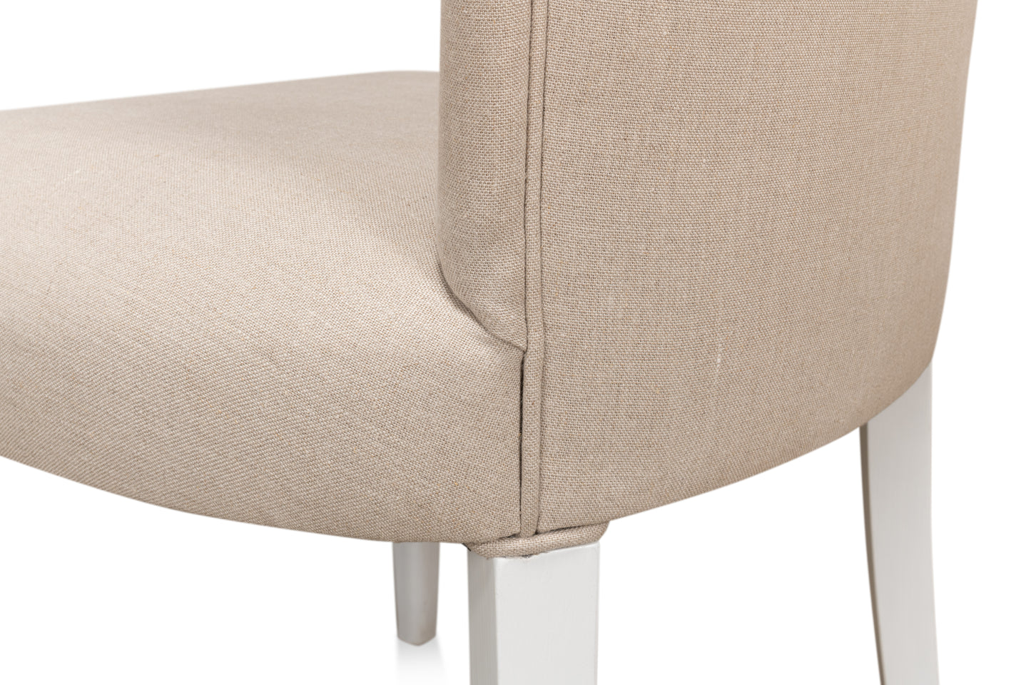 SIDE CHAIR  CORTINA WHITE W/ LINEN FLAX