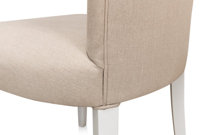 SIDE CHAIR  CORTINA WHITE W/ LINEN FLAX