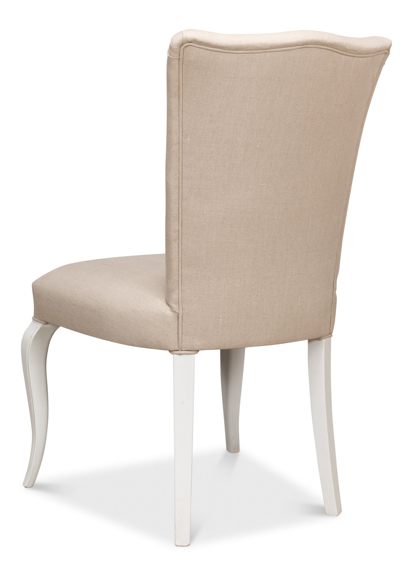 SIDE CHAIR  CORTINA WHITE W/ LINEN FLAX