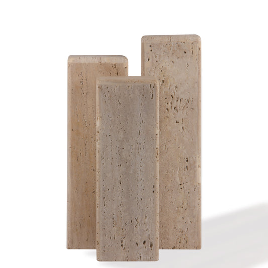 Delta Side Tables - Travertine - Large