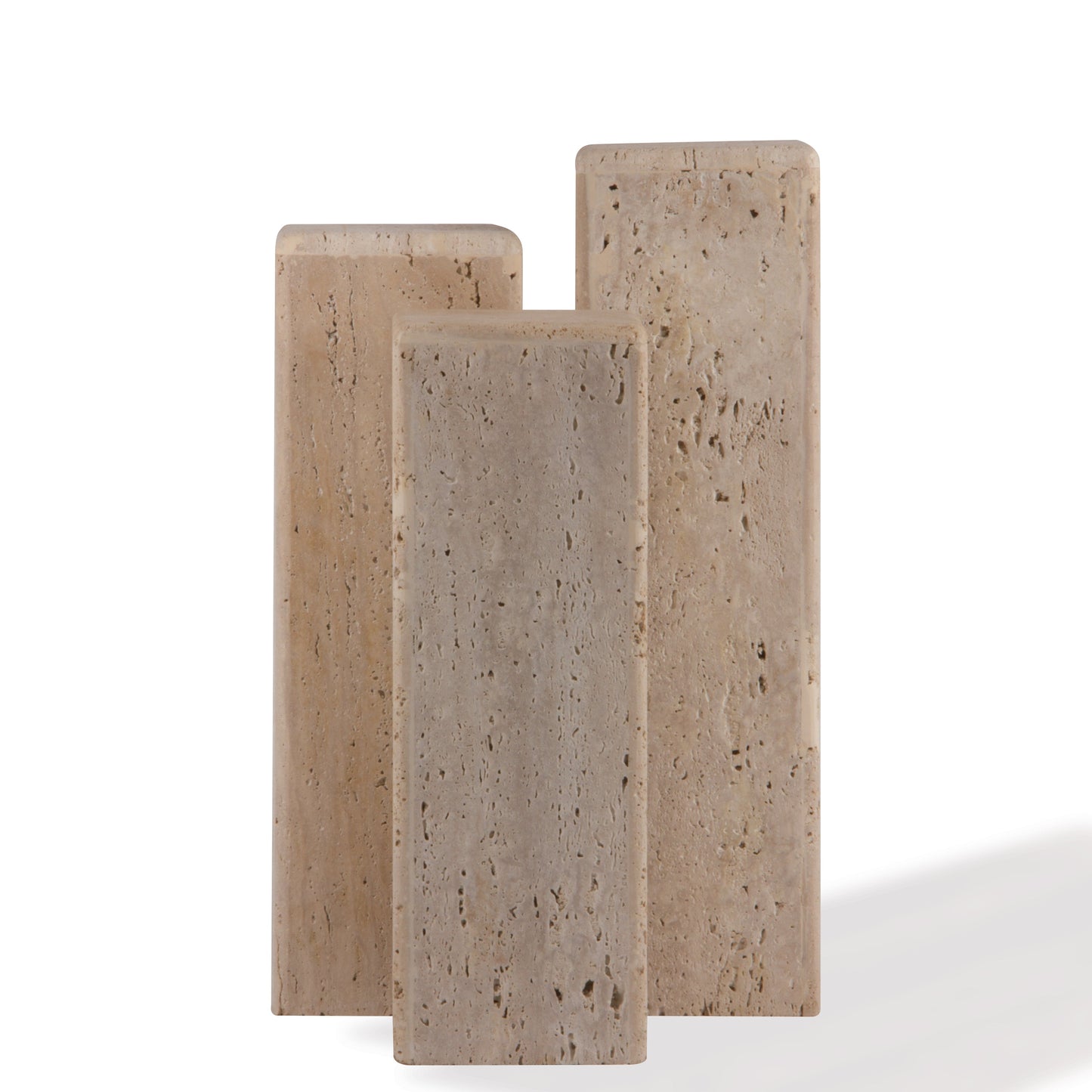 Delta Side Tables - Travertine - Small