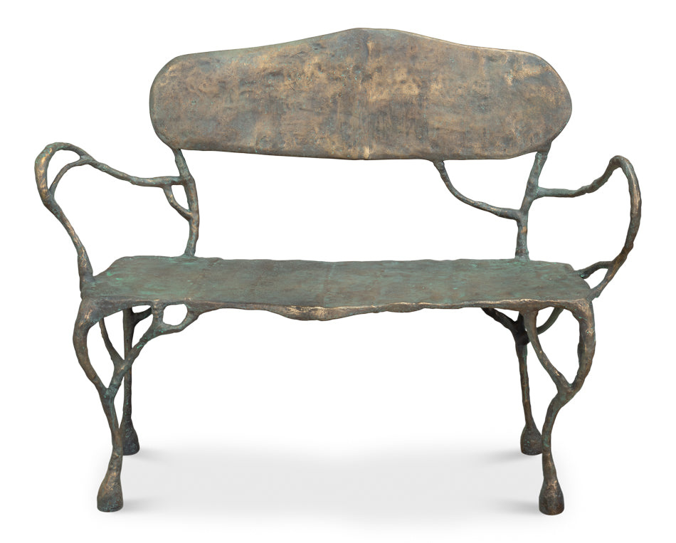 Verdigris Metal Bench