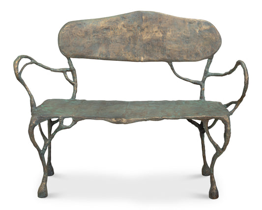 Verdigris Metal Bench