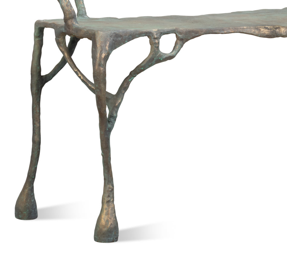 Verdigris Metal Bench
