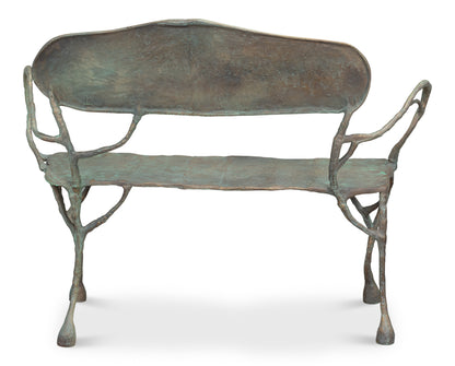 Verdigris Metal Bench