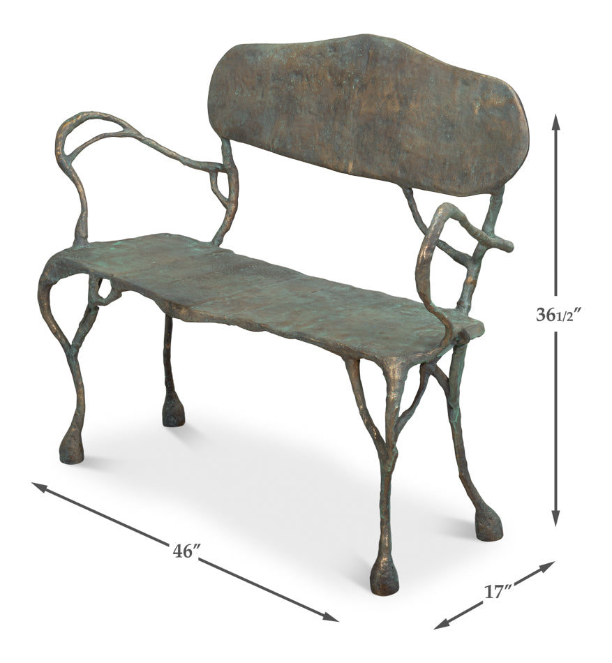 Verdigris Metal Bench