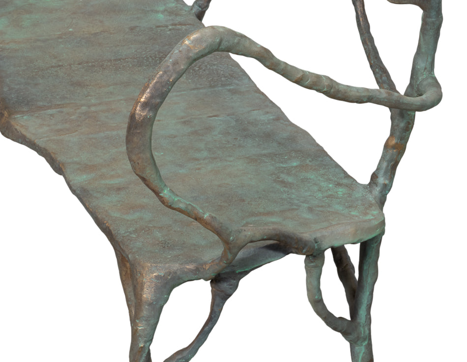Verdigris Metal Bench