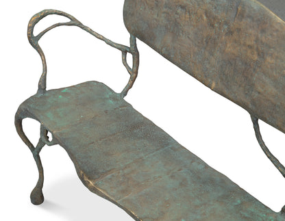 Verdigris Metal Bench