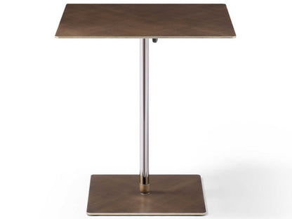 Karley Square Side Table, Bronze Brushed Metal