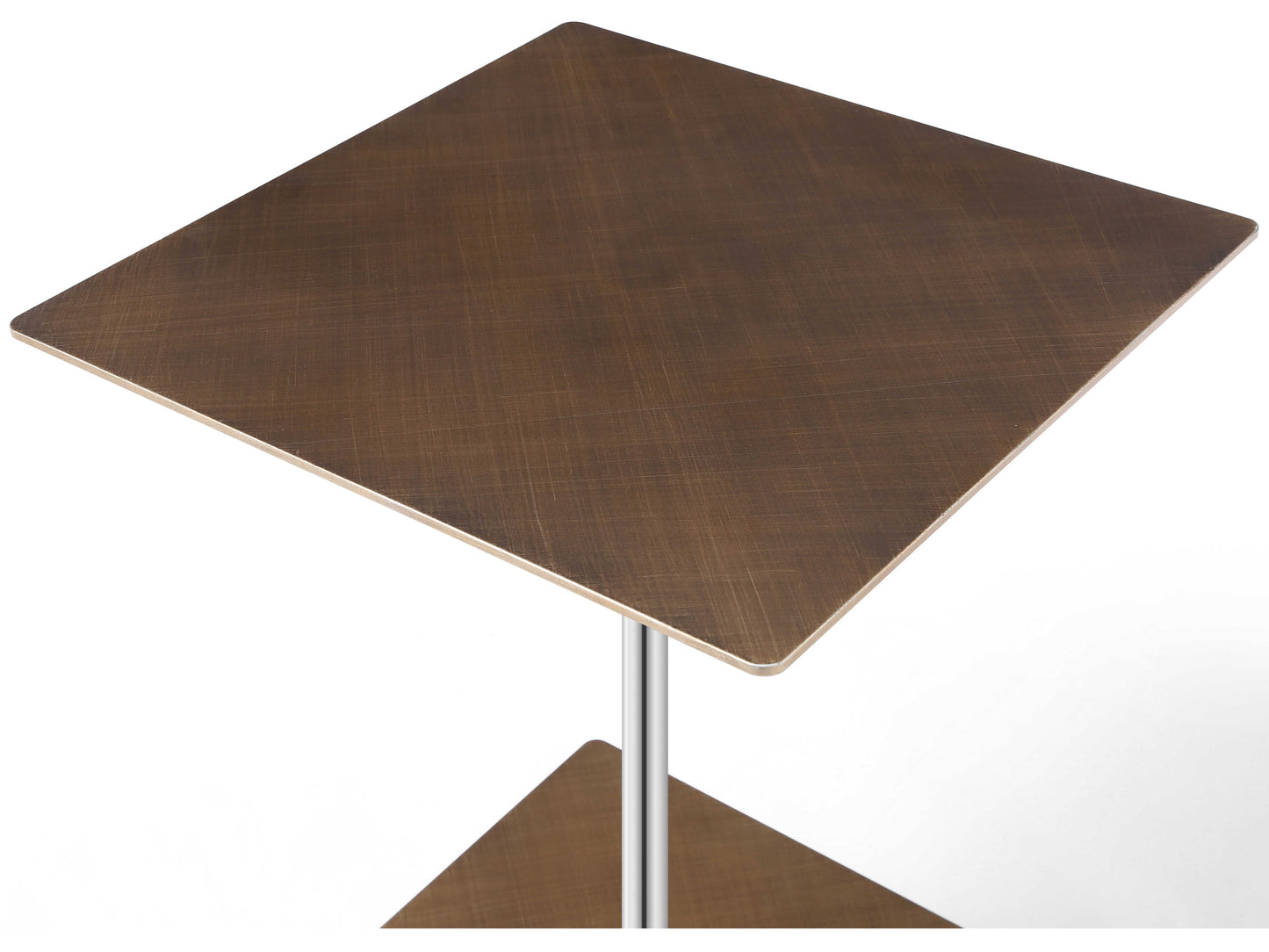 Karley Square Side Table, Bronze Brushed Metal