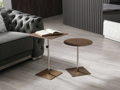 Karley Square Side Table, Bronze Brushed Metal