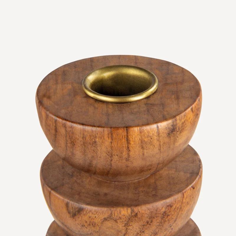 Cupola Candle Holder Medium - Acacia