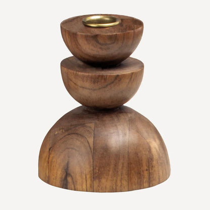 Cupola Candle Holder Medium - Acacia