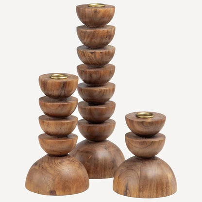 Cupola Candle Holder Large - Acacia