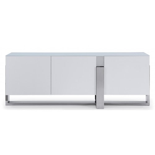 Blake 91" Buffet - High Gloss White & Crystal Frosted Glass