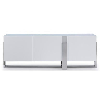 Blake 91" Buffet - High Gloss White & Crystal Frosted Glass
