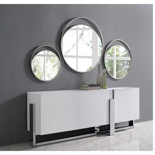 Blake 91" Buffet - High Gloss White & Crystal Frosted Glass