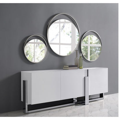 Blake 91" Buffet - High Gloss White & Crystal Frosted Glass