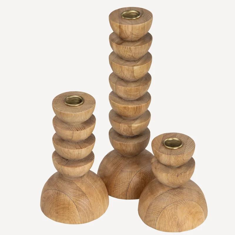 Cupola Candle Holder Medium - Oak