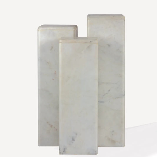 Delta Side Tables - White Banswara - Medium