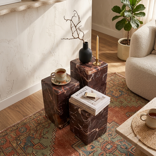 Delta Side Tables - Red Levanto - Small