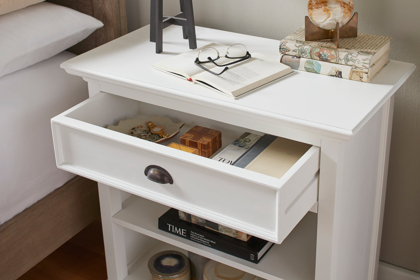 Bedside Table with Shelves
