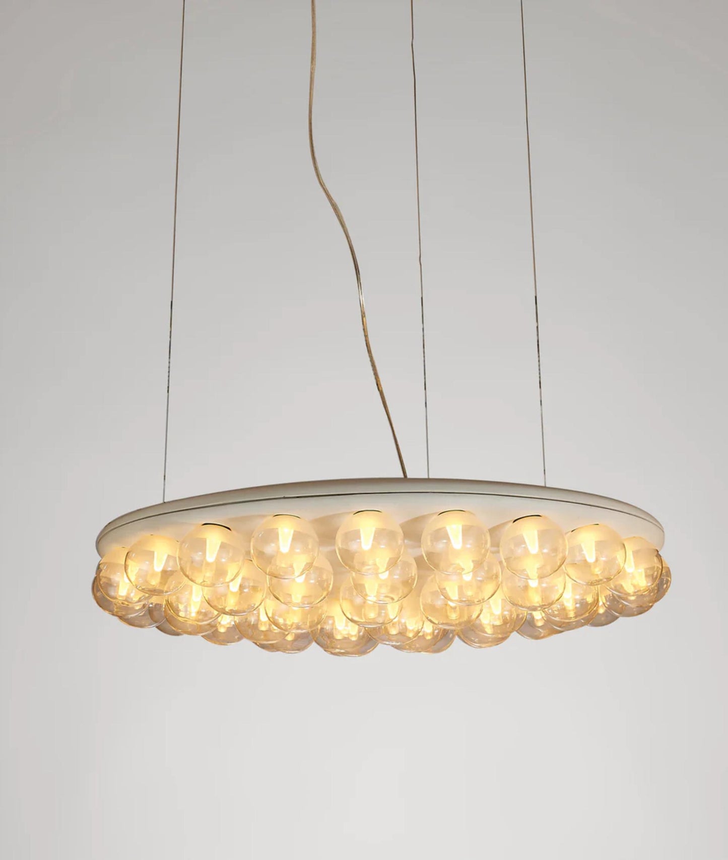 Ruby Modern Pendant Lamp - White Metal with Glass Bulbs