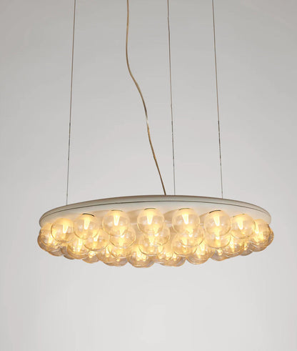Ruby Modern Pendant Lamp - White Metal with Glass Bulbs