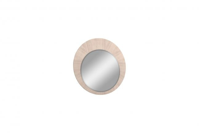 Waves Round Mirror, Beige Frame