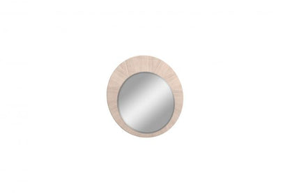 Waves Round Mirror, Beige Frame