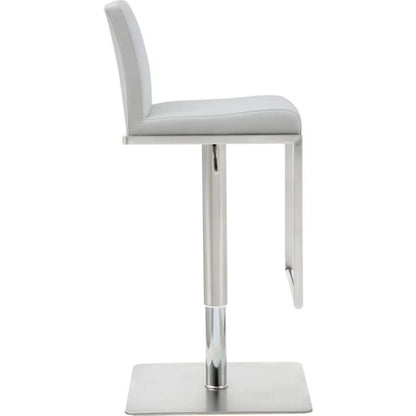 Clay Barstool, White Faux Leather