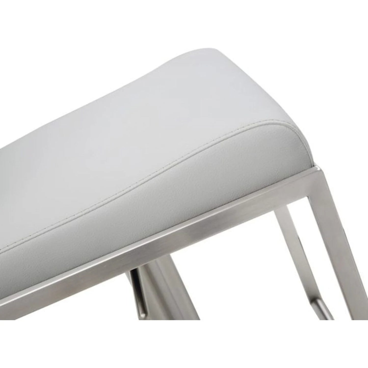 Clay Barstool, White Faux Leather
